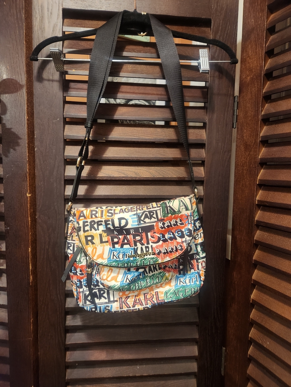 Karl Lagerfeld Multicolor Logo Print Crossbody Bag